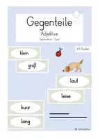 Vorschau - Spiele - Gegenteile/Gegensätze (Adjektive) Tafelmaterial - Deckblatt
