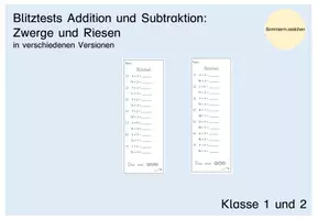 Vorschau - Test - Blitztest_Mathe_AdditionundSubtraktion_ZR20_Zwerge und Riesen - Deckblatt