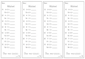Vorschau - Test - Blitztest_Mathe_AdditionundSubtraktion_ZR20_Zwerge und Riesen - Seite 1