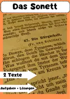 Vorschau - Arbeitsblätter - Sonett: Struktur, Themen und Bedeutung in der deutschen Literatur - Deckblatt