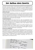 Vorschau - Arbeitsblätter - Sonett: Struktur, Themen und Bedeutung in der deutschen Literatur - Seite 1