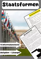 Vorschau - Arbeitsblätter - Staatsformen: Eine umfassende Analyse politischer Systeme - Deckblatt