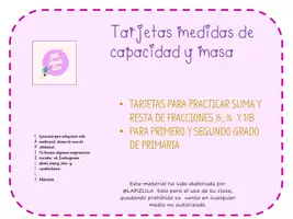 Vista previa - Decoración del aula - MEDIDAS DE CAPACIDAD Y MASA LÁPIZ LILA v3 - Portada