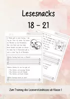 Vorschau - Arbeitsblätter - Lesetexte Klasse 1 und 2 - Kurze Lesesnacks 4 - Deckblatt