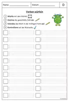 Vorschau - Arbeitsblätter - Verben beugen - Arbeitsblatt zur Würfelkartei (Klasse 2-4) - Seite 2