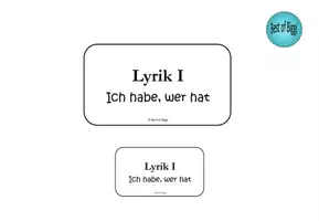 Vorschau - Spiele - Fachbegriffe LYRIK I - Merkblatt & Spiel Ich habe wer hat für die Unterstufe - Seite 3