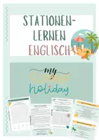 Vorschau - Arbeitsblätter - Stationenlernen: My Summer Holidays - Deckblatt