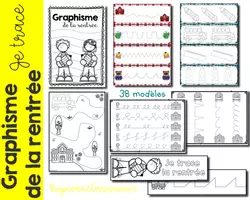 Aperçu - Feuilles d'exercices - Graphisme de la rentrée - Je trace - Page de couverture