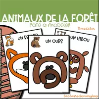Aperçu - Feuilles d'exercices - Animaux de la forêt - Pâte à modeler - Page de couverture
