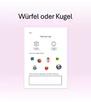 Vorschau - Arbeitsblätter - Arbeitsblatt Würfel oder Kugel - Seite 1