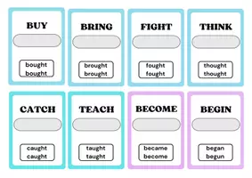 forhåndsvisning - Irregular Verb Cards - Irregular Verb Cards - omslagsark