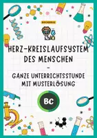 Vorschau - Stundenentwürfe - Herz-Kreislaufsystem Mensch - Unterrichtsstunde mit Arbeitsblatt - Deckblatt