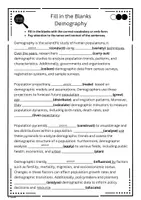 forhåndsvisning - Fill in the Blanks - Gap-tekst - Befolkning og demografi - side 1