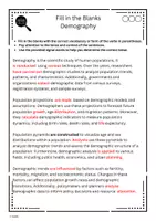 forhåndsvisning - Fill in the Blanks - Gap-tekst - Befolkning og demografi - side 3