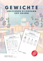Vorschau - Arbeitsblätter - Arbeitsblatt zum Thema Gewichtsumrechnung - Deckblatt