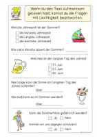 Vorschau - Stationenlernen - Sommer Sachtext, Klasse 1, Lesen und Verstehen - Seite 2