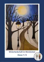 Vorschau - Stundenentwürfe - Kunstprojekt: Winterlandschaft im Mondschein - Deckblatt