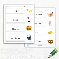 Aperçu - Feuilles d'exercices - Démêle les lettres - chasse au trésor - Page de couverture