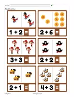Aperçu - Cartes d'exercices - Additions pirates - Page 1