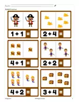 Aperçu - Cartes d'exercices - Additions pirates - Page 2