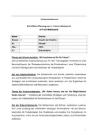 Vorschau - Stundenentwürfe - Unterrichtsentwurf Kombinatorik Klasse 2 - Deckblatt