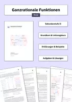 Vorschau - Lehrwerke/Schulbücher - Skript: Ganzrationale Funktionen (Grundlagen Sek II | GK & LK) - Deckblatt