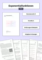 Vorschau - Arbeitsblätter - Skript: Exponentialfunktionen (Differentialrechnung | GK) - Deckblatt