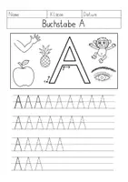 Vorschau - Arbeitsblätter - Buchstabeneinführung A: A/a schreiben lernen - Deckblatt