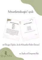 Vorschau - Aufgabenkarten - Achtsamkeitübungen/-Spiele für Kinder-Yoga & Schule - Deckblatt