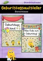 Vorschau - Poster - Geburtstagsaufsteller - Biene für die Bienenklasse - Deckblatt