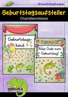 Vorschau - Poster - Geburtstagsaufsteller - Chamäleon für die Chamäleonklasse - Deckblatt