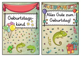 Vorschau - Poster - Geburtstagsaufsteller - Chamäleon für die Chamäleonklasse - Seite 1