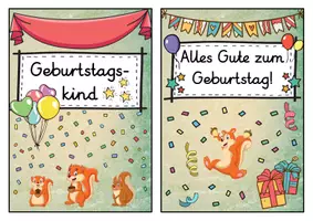 Vorschau - Poster - Geburtstagsaufsteller - Eichhörnchen für die Eichhörnchenklasse - Seite 1