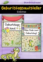 Vorschau - Poster - Geburtstagsaufsteller - Eidechse für die Eidechsenklasse - Deckblatt