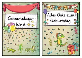 Vorschau - Poster - Geburtstagsaufsteller - Eidechse für die Eidechsenklasse - Seite 1
