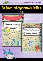 Vorschau - Poster - Geburtstagsaufsteller - Hai für die Haiklasse - Deckblatt