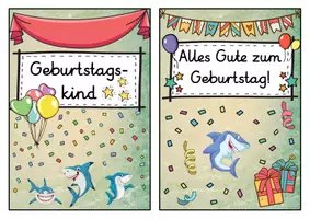 Vorschau - Poster - Geburtstagsaufsteller - Hai für die Haiklasse - Seite 1