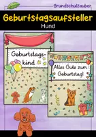 Vorschau - Poster - Geburtstagsaufsteller - Hund für die Hundeklasse - Deckblatt