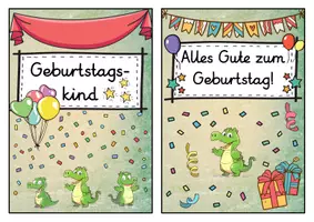 Vorschau - Poster - Geburtstagsaufsteller - Krokodil für die Krokodilklasse - Seite 1