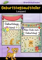 Vorschau - Poster - Geburtstagsaufsteller - Leopard für die Leopardenklasse - Deckblatt