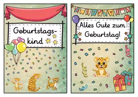 Vorschau - Poster - Geburtstagsaufsteller - Leopard für die Leopardenklasse - Seite 1