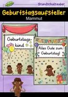 Vorschau - Poster - Geburtstagsaufsteller - Mammut für die Mammutklasse - Deckblatt