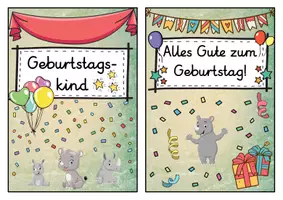Vorschau - Poster - Geburtstagsaufsteller - Nashorn für die Nashornklasse - Seite 1