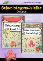 Vorschau - Poster - Geburtstagsaufsteller - Oktopus für die Oktopusklasse - Deckblatt