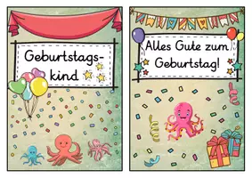 Vorschau - Poster - Geburtstagsaufsteller - Oktopus für die Oktopusklasse - Seite 1