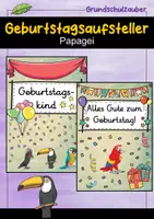 Vorschau - Poster - Geburtstagsaufsteller - Papagei für die Papageiklasse - Deckblatt