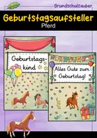 Vorschau - Poster - Geburtstagsaufsteller - Pferd für die Pferdeklasse - Deckblatt