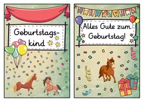 Vorschau - Poster - Geburtstagsaufsteller - Pferd für die Pferdeklasse - Seite 1