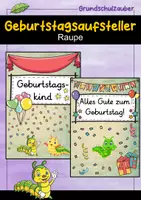 Vorschau - Poster - Geburtstagsaufsteller - Raupe für die Raupenklasse - Deckblatt