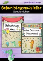 Vorschau - Poster - Geburtstagsaufsteller - Seepferdchen für die Seepferdchenklasse - Deckblatt